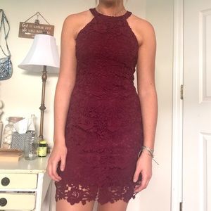 LULUS burgundy dress